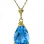 DD-1486Y: 14K. SOLID GOLD STUD EARRINGS W/ NATURAL BLUE TOPAZ