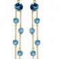 DD-1293: 14K GOLD CHANDELIERS EARRINGS W/ NATURAL BLUE TOPAZ