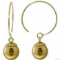 DD-2872Y: 14K. GOLD CIRCLE WIRE EARRING WITH DANGLING GOLD BALLS