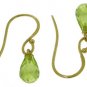 DD-2995Y: 14K. SOLID GOLD FISH HOOK EARRINGS WITH NATURAL PERIDOT