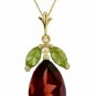 DD-1984Y: 14K GOLD NECKLACE W/ NATURAL GARNET & PERIDOTS