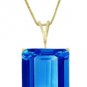 DD-2161Y: 14K. SOLID GOLD RING W/ NATURAL EMERALD CUT BLUE TOPAZ