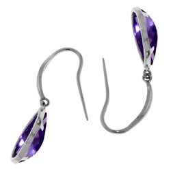 DD-3484W: 14K SOLID GOLD FISH HOOK EARRINGS WITH NATURAL AMETHYST