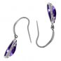 DD-3484W: 14K SOLID GOLD FISH HOOK EARRINGS WITH NATURAL AMETHYST