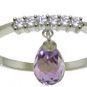 DD-2945W: 14K.GOLD FISH HOOK EARRINGS NATURAL DIAMONDS & AMETHYST