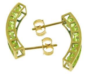 DD-3514Y: 14K. SOLID GOLD EARRINGS WITH NATURAL PERIDOTS