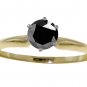 DD-2352W: 14K. GOLD SOLITAIRE RING WITH 0.50 CT. BLACK DIAMOND