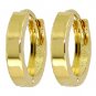 DD-1088Y: 14K. SOLID YELLOW GOLD HOOP HUGGIE EARRINGS