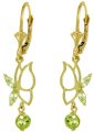 DD-4205Y: 14K. SOLID YELLOW GOLD BUTTERFLY EARRING WITH PERIDOTS