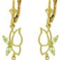 DD-4205Y: 14K. SOLID YELLOW GOLD BUTTERFLY EARRING WITH PERIDOTS