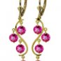 DD-2023Y: 14K. GOLD CHANDELIERS EARRINGS NATURAL PINK TOPAZ