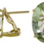 DD-2588-Y: 14K.GOLD FRENCH CLIPS EARRINGS NATURAL GREEN AMETHYST