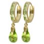 DD-1134W: 14K. WHITE GOLD HUGGIE EARRING WITH DANGLING PERIDOTS