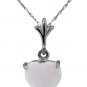 DD-2192  NATURAL HEART SHAPED OPAL NECKLACE 14K SOLID WHITE GOLD