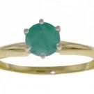 DD-2848Y: NATURAL EMERALD SOLITAIRE RING IN 14K SOLID YELLOW GOLD