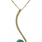 DD-2426Y: NATURAL EMERALD SOLITAIRE NECKLACE IN SOLID YELLOW GOLD