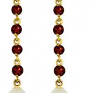 DD-3269Y:  NATURAL PEARL & REAL GARNET EARRINGS IN 14K YELLOW GOLD