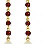 DD-3269Y:  NATURAL PEARL & REAL GARNET EARRINGS IN 14K YELLOW GOLD