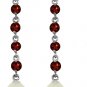DD-3269W:  NATURAL PEARL & REAL GARNET EARRINGS IN 14K. WHITE GOLD