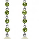 DD-3266W: CULTURED PEARL AND PERIDOT EARRINGS IN 14K. WHITE GOLD.
