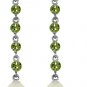 DD-3266W: CULTURED PEARL AND PERIDOT EARRINGS IN 14K. WHITE GOLD.