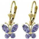 DD-1992Y: NATURAL TANZANITE BUTTERFLY EARRINGS IN 14K YELLOW GOLD