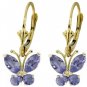 DD-1992Y: NATURAL TANZANITE BUTTERFLY EARRINGS IN 14K YELLOW GOLD
