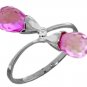 DD-1587W: NATURAL PINK TOPAZ  DIAMOND RING SET IN 14K. WHITE GOLD