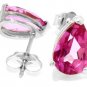 DD-1922W: PEAR SHAPED NATURAL PINK TOPAZ STUDS IN 14K. WHITE GOLD