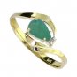 DD-2117Y: NATURAL EMERALD & DIAMOND RING  SOLID 14K. YELLOW GOLD