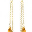 DD-1454 Y: NATURAL GARNET AND CITRINE CHANDELIER EARRINGS IN 14K.