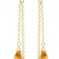 DD-1454 Y: NATURAL GARNET AND CITRINE CHANDELIER EARRINGS IN 14K.