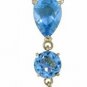DD-1958Y: NATURAL BLUE TOPAZ AND PEARL PENDANT NECKLACE 14K GOLD