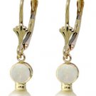 DD-2188Y: REAL PEARL & OPAL LEVER BACK EARRINGS: 14K. YELLOW GOLD