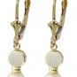 DD-2188Y: REAL PEARL & OPAL LEVER BACK EARRINGS: 14K. YELLOW GOLD