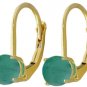 DD-2082Y: REAL EMERALD LEVERBACK STUD EARRINGS IN 14K YELLOW GOLD
