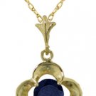 DD-2567Y: NATURAL SAPPHIRE PENDANT NECKLACE: IN 14K. YELLOW GOLD