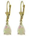 DD-1166W: PEAR SHAPE OPALS LEVER BACK EARRINGS IN 14K. WHITE GOLD