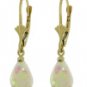 DD-1166W: PEAR SHAPE OPALS LEVER BACK EARRINGS IN 14K. WHITE GOLD