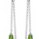 DD-1455W: NATURAL PERIDOT STUD & DANGLE EARRINGS: 14K. WHITE GOLD