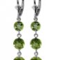 DD-1501W: NATURAL PERIDOT 3-STONE EARRINGS 14K. SOLID WHITE GOLD