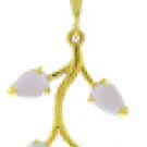 DD-3099Y: AQUAMARINES & OPALS PENDANT NECKLACE IN 14K YELLOW GOLD