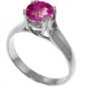 DD-3154W: NATURAL PINK TOPAZ ROUND SOLITAIRE RING 14K. WHITE GOLD