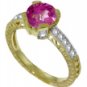 DD-3056W: NATURAL PINK TOPAZ & DIAMONDS RING: IN 14K. WHITE GOLD