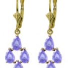 DD-2107Y: NATURAL TANZANITES LEVER BACK EARRINGS 14K. YELLOW GOLD