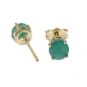 DD-1918 Y: NATURAL EMERALD STUD EARRINGS IN 14K. SOLID YELLOW GOLD