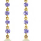 DD-3273Y: NATURAL PEARL & REAL TANZANITE EARRINGS 14K YELLOW GOLD