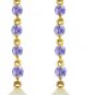 DD-3273Y: NATURAL PEARL & REAL TANZANITE EARRINGS 14K YELLOW GOLD