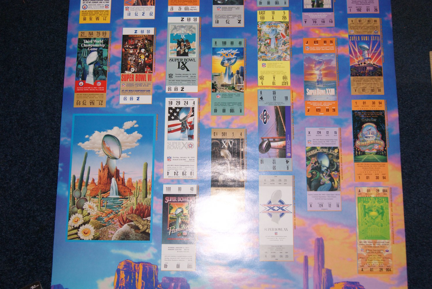 Super Bowl poster of tickets