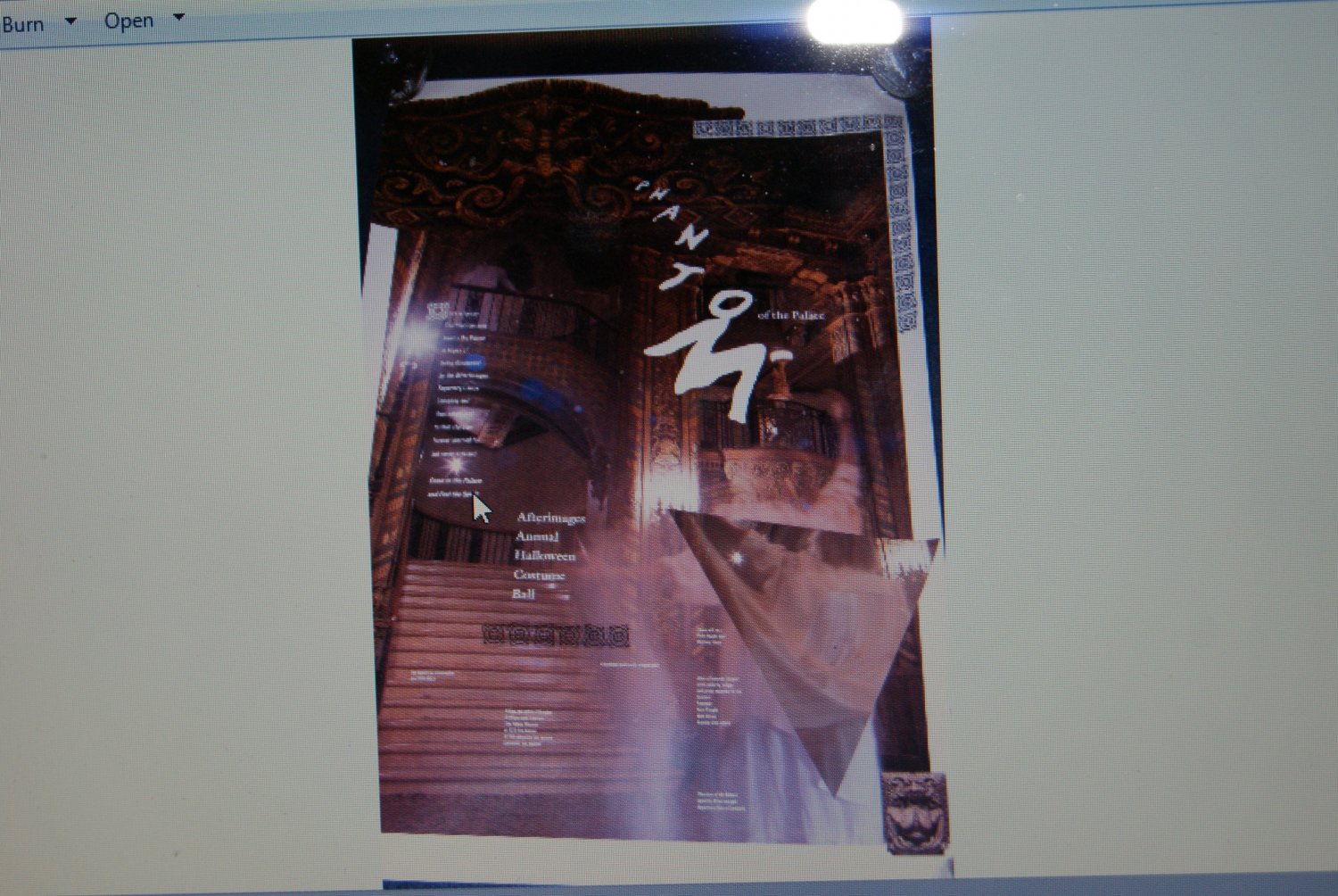 Afterimages 'Phantom of the Palace' poster